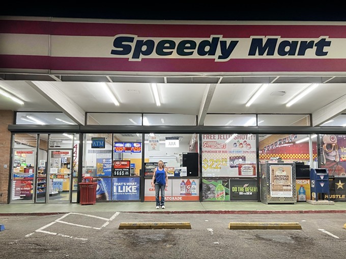 Night and day at Speedy Mart